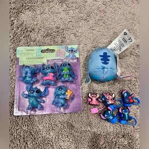 Disney Stitch Mini Figures Set, Tsum Tsum Plush and Straw Toppers Bundle